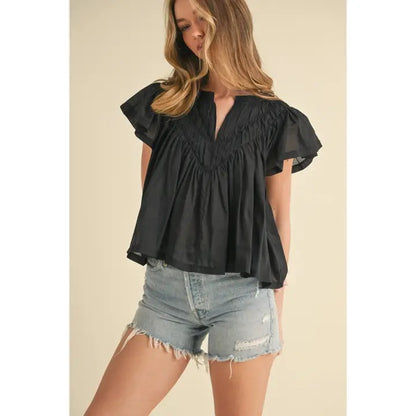 Elle Flutter Sleeve Blouse