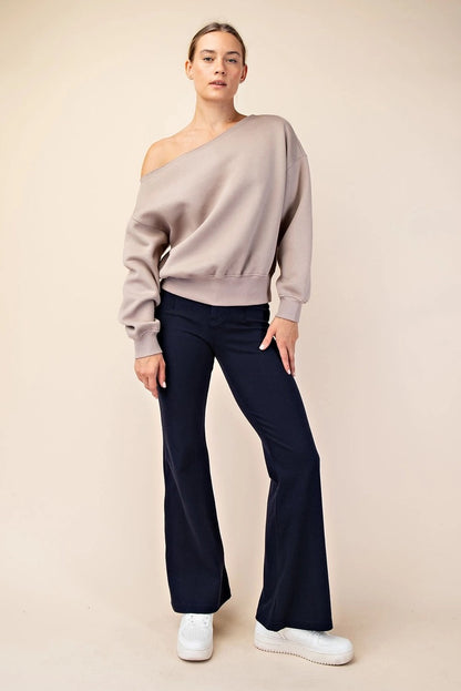 Nikki French Terry Off Shoulder Top