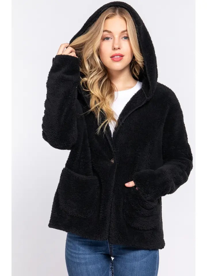 Teddy Hoodie Sherpa Jacket
