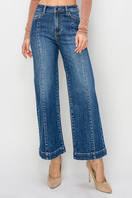 Kasey High Rise Crop Wide Jeans