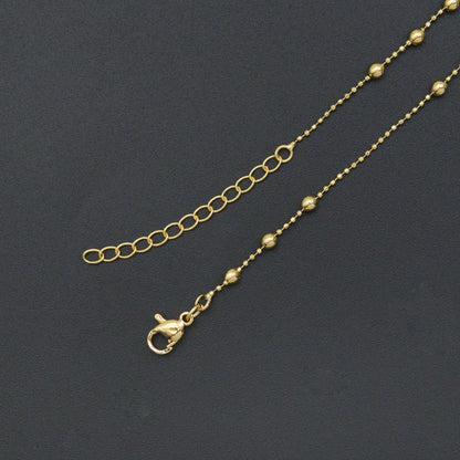 Dainty Gold ball Chain Adjustable Necklace