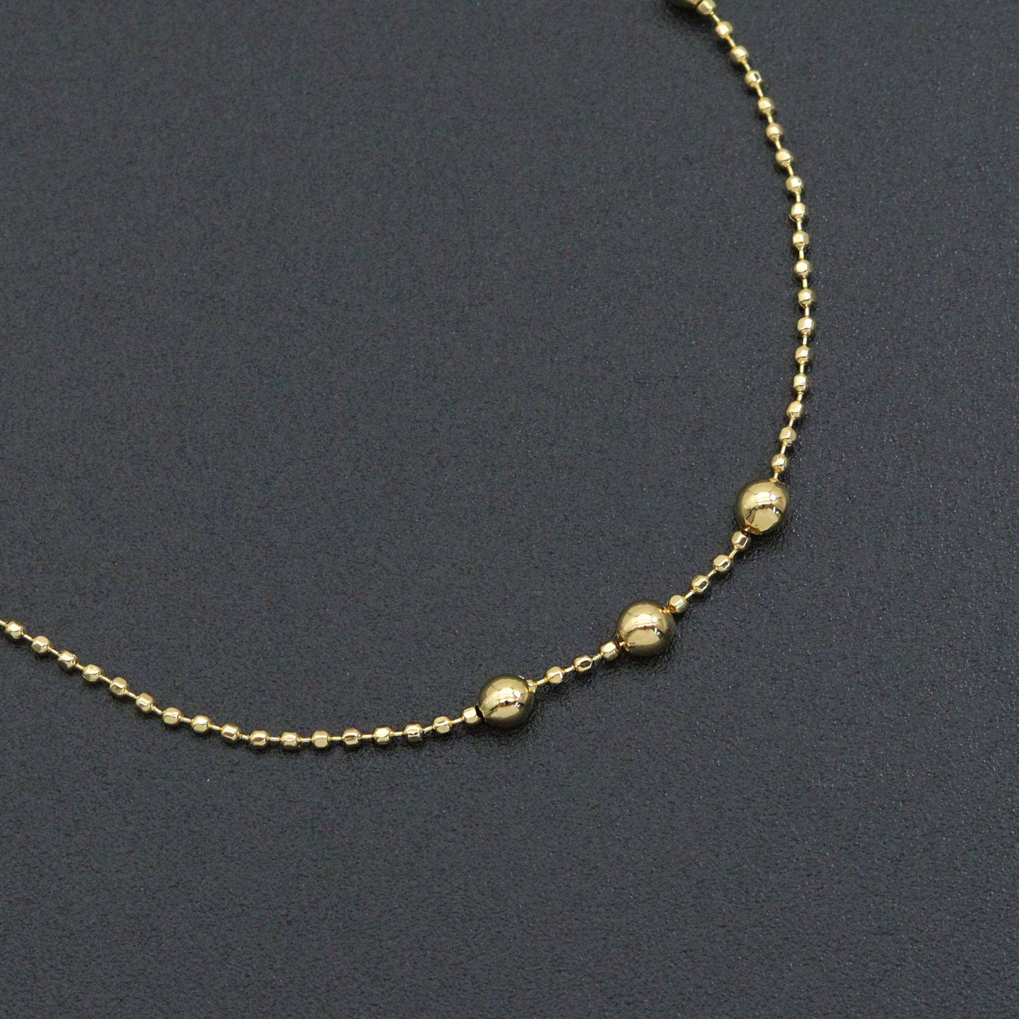 Dainty Gold ball Chain Adjustable Necklace