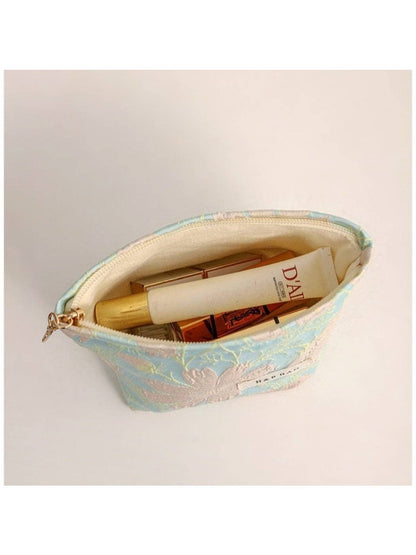 Elegant Cosmetic Bag with Floral Patterns