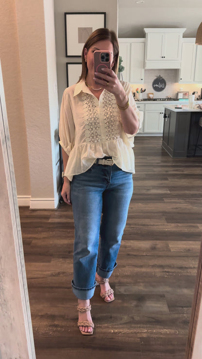 Mae Lace Trimmed Blouse
