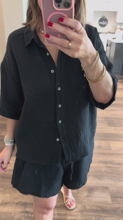 Sable Shirt & Flowy Shorts Sets/FINAL SALE