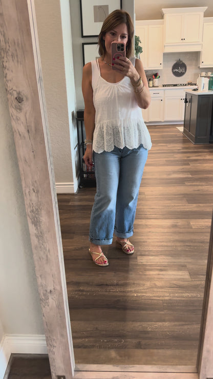 Harper Peplum Halter Top/White/FINAL SALE