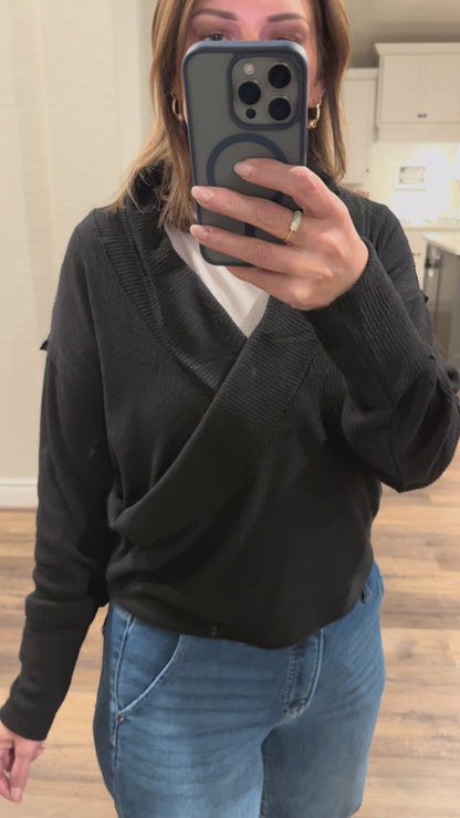 Juliette Ballet Ribbed Wrap Top