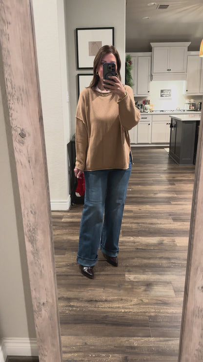 Stone Raw Edge Sweater